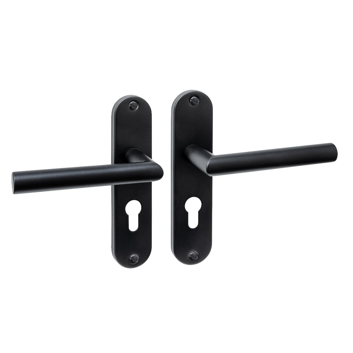 Intersteel Deurkruk Jura basic op schild ovaal 185x41mm profielcilindergat 55mm zwart