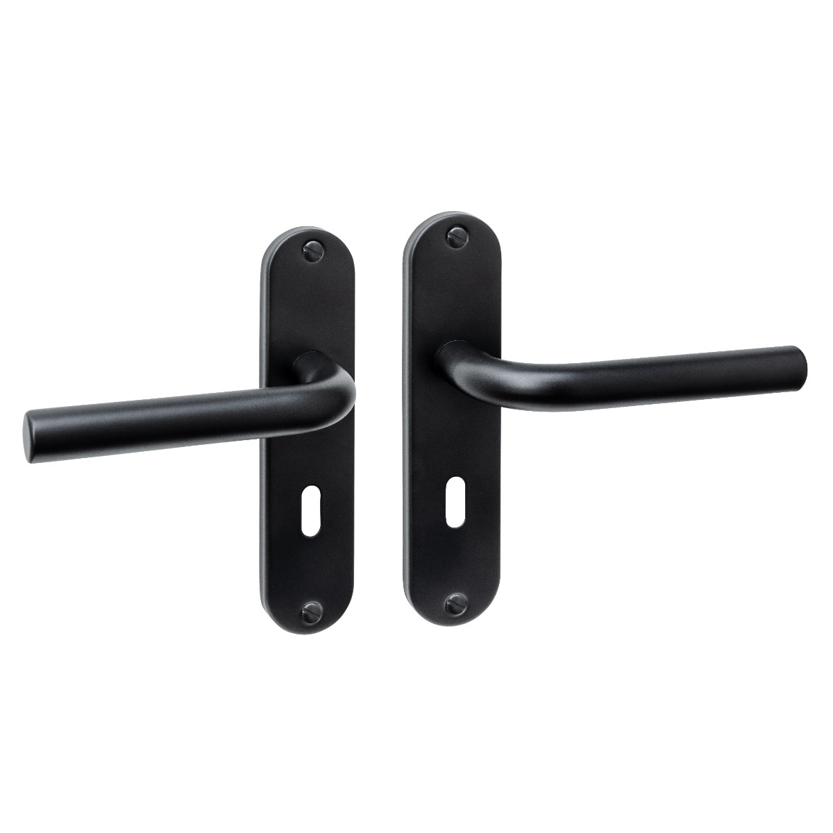 Intersteel Deurkruk Luzern basic op schild ovaal 185x41mm sleutelgat 56mm zwart