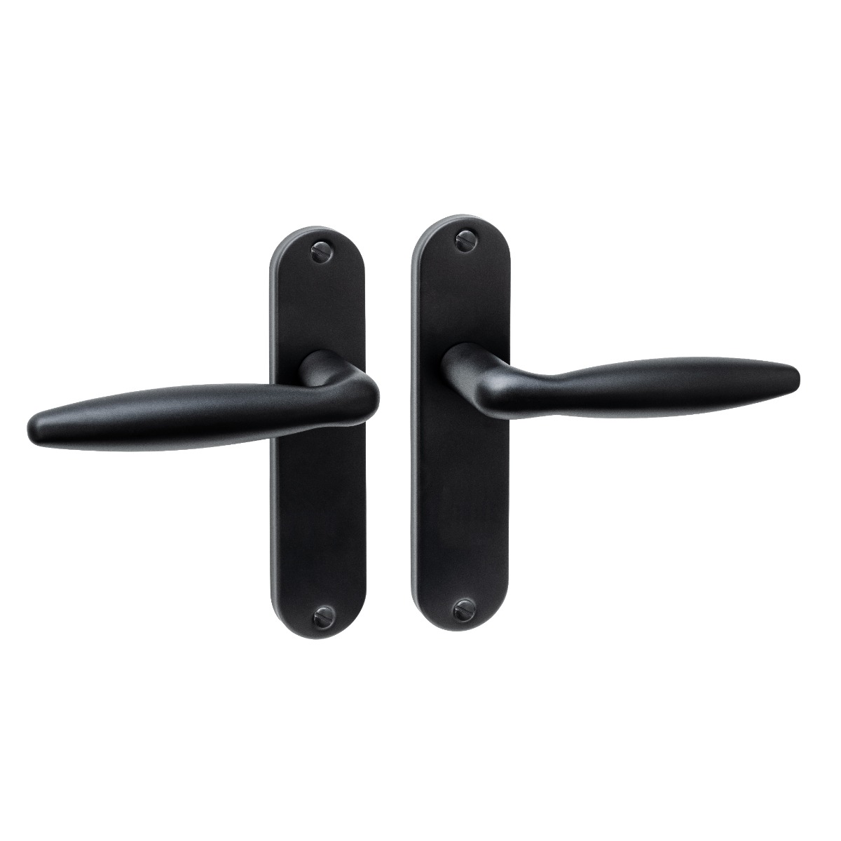 Intersteel Deurkruk Jupiter basic op schild ovaal 185x41mm blind zwart