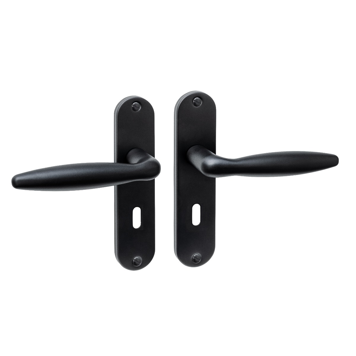 Intersteel Deurkruk Jupiter basic op schild ovaal 185x41mm sleutelgat 56mm zwart