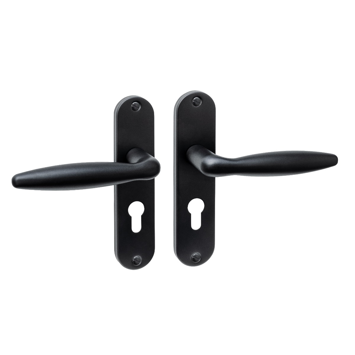 Intersteel Deurkruk Jupiter basic op schild ovaal 185x41mm profielcilindergat 55mm zwart