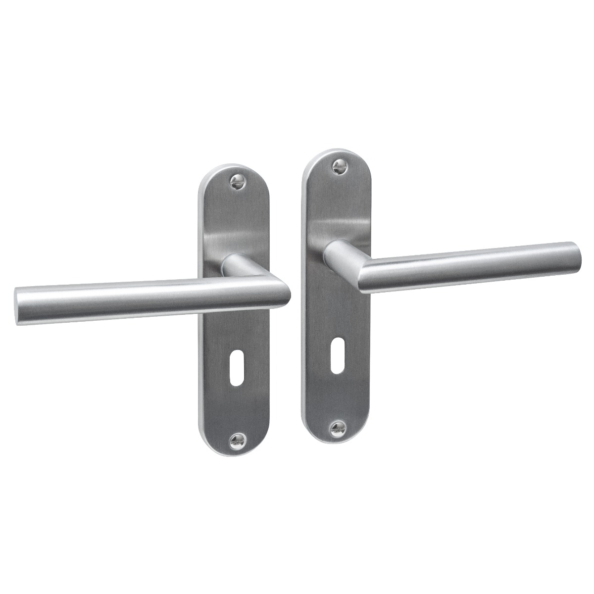 Intersteel Deurkruk Jura basic op schild ovaal 185x41mm sleutelgat 56mm rvs