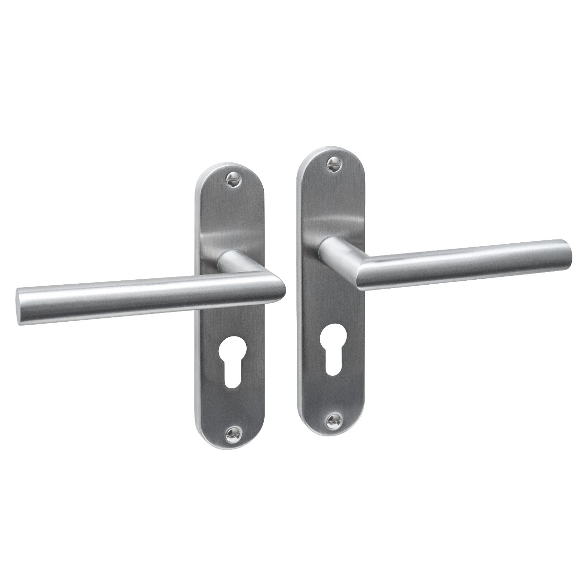 Intersteel Deurkruk Jura basic op schild ovaal 185x41mm profielcilindergat 55mm rvs