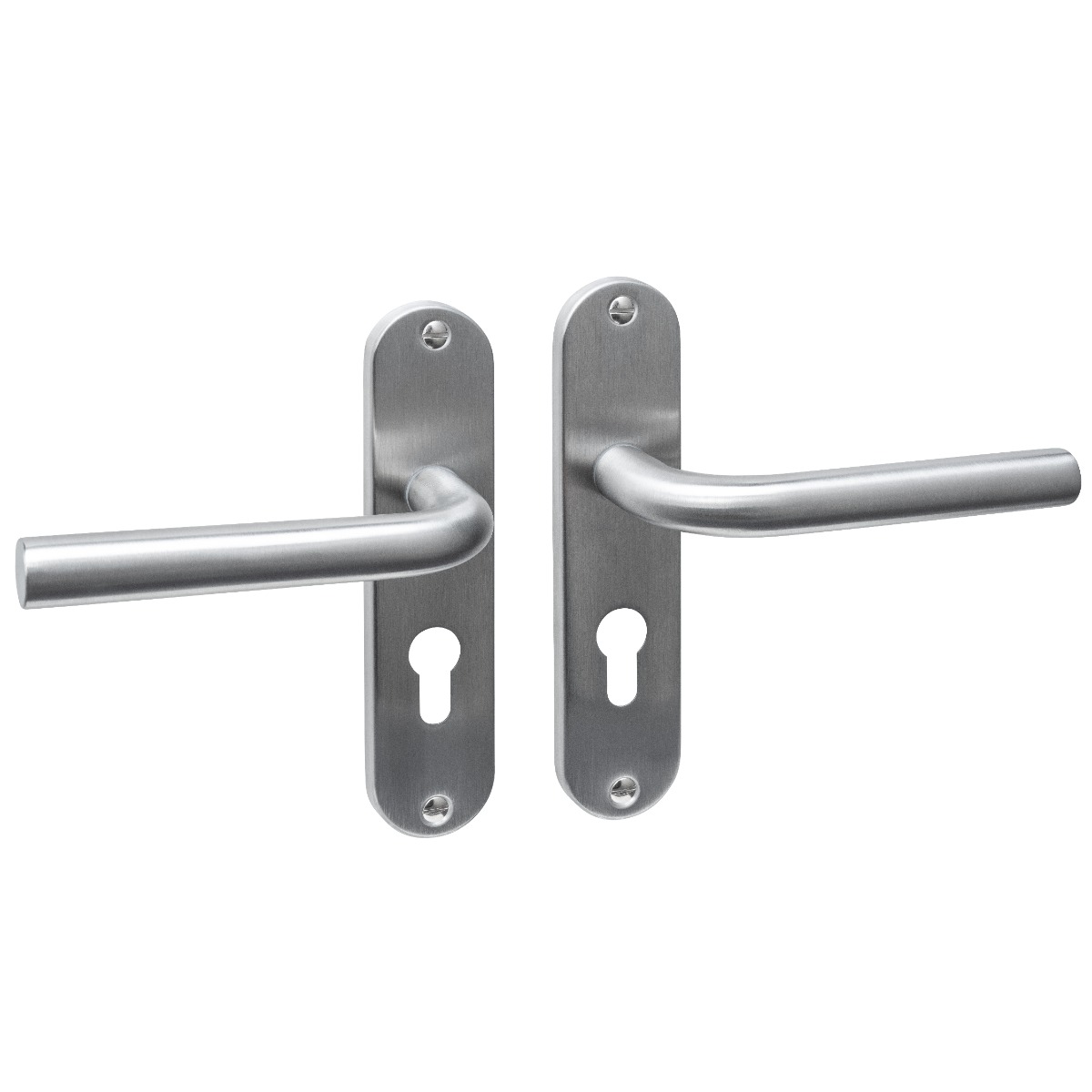 Intersteel Deurkruk Luzern basic op schild ovaal 185x41mm profielcilindergat 55mm rvs