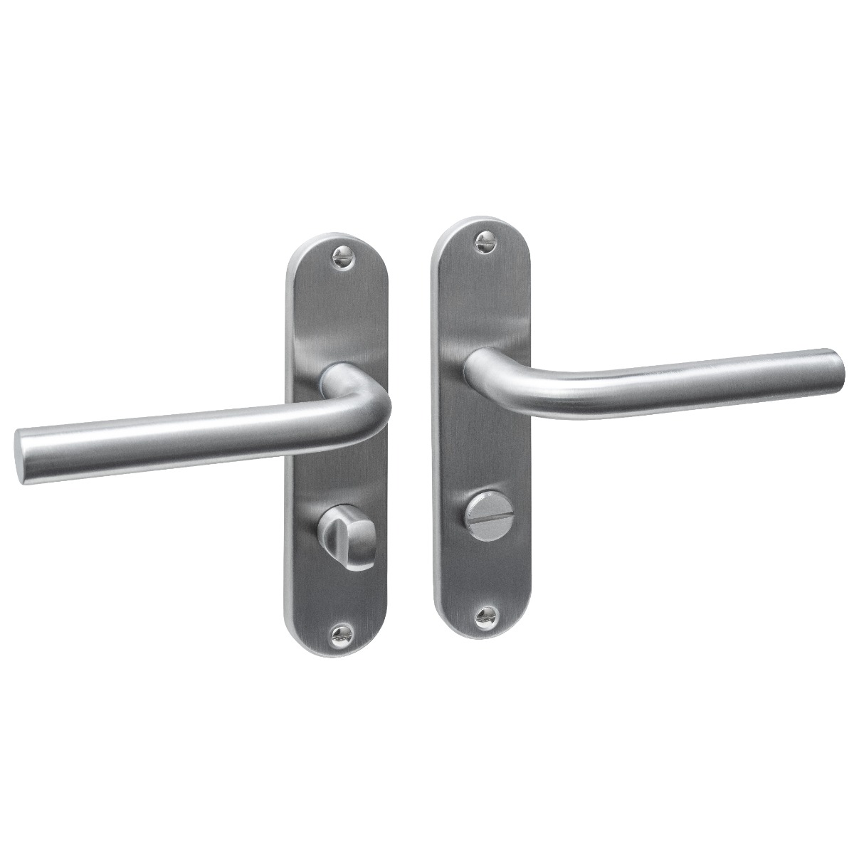 Intersteel Deurkruk Luzern basic op schild ovaal 185x41mm wc 63/8 rvs