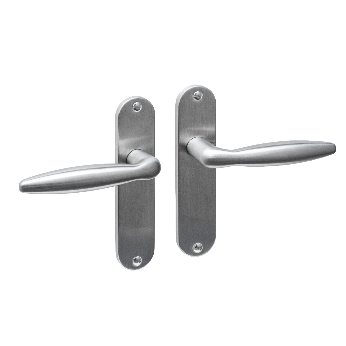 Intersteel Deurkruk Jupiter basic op schild ovaal 185x41mm blind rvs