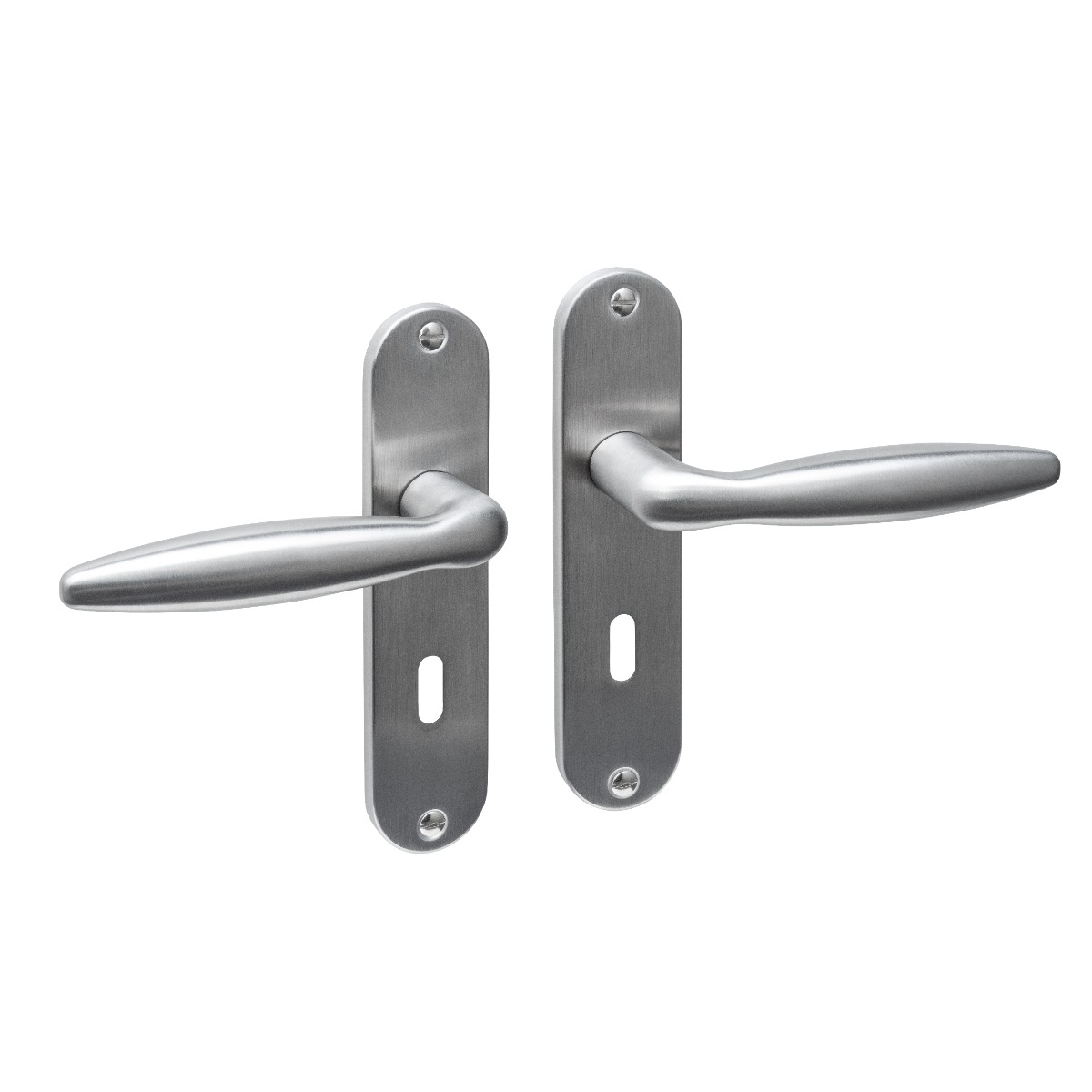 Intersteel Deurkruk Jupiter basic op schild ovaal 185x41mm sleutelgat 56mm rvs