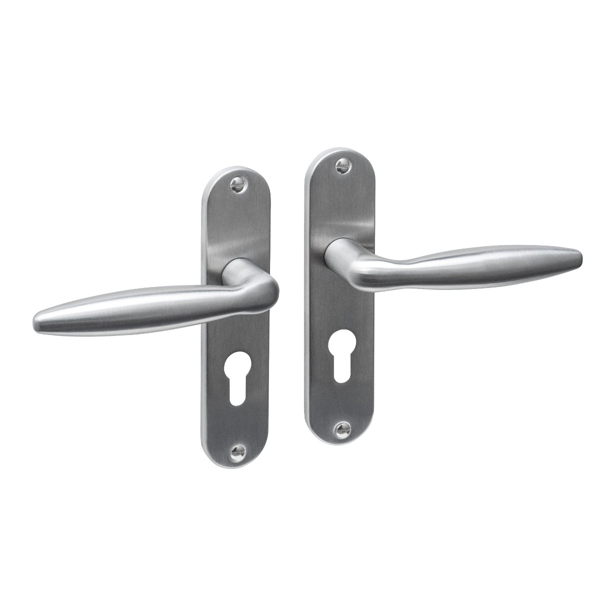 Intersteel Deurkruk Jupiter basic op schild ovaal 185x41mm profielcilindergat 55mm rvs