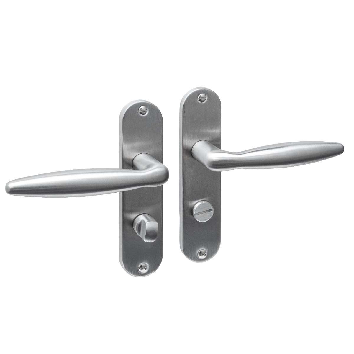 Intersteel Deurkruk Jupiter basic op schild ovaal 185x41mm wc 63/8 rvs