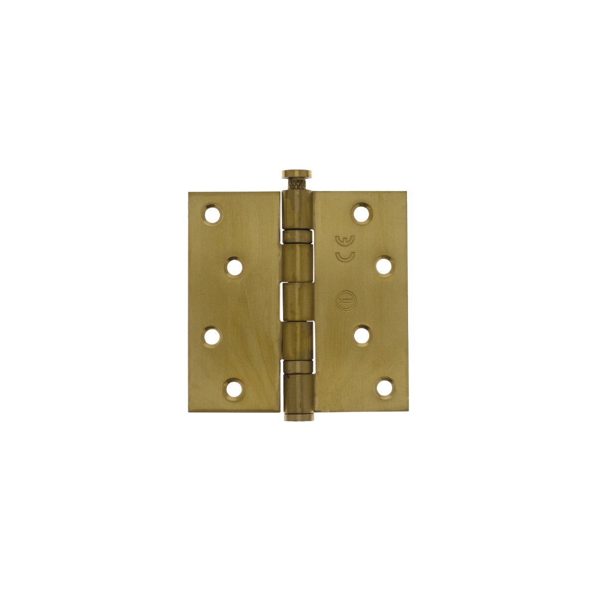 Intersteel Kogellagerscharnier recht 3,5" (89x89x2,5mm) CE inclusief schroeven PVD messing mat