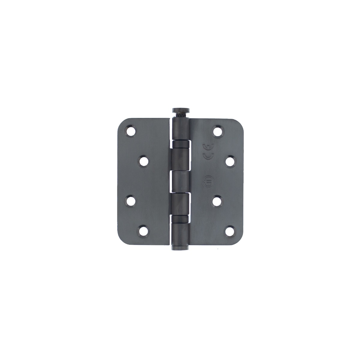 Intersteel Kogellagerscharnier afgerond 3,5" (89x89x2,5mm) CE inclusief schroeven PVD antraciet