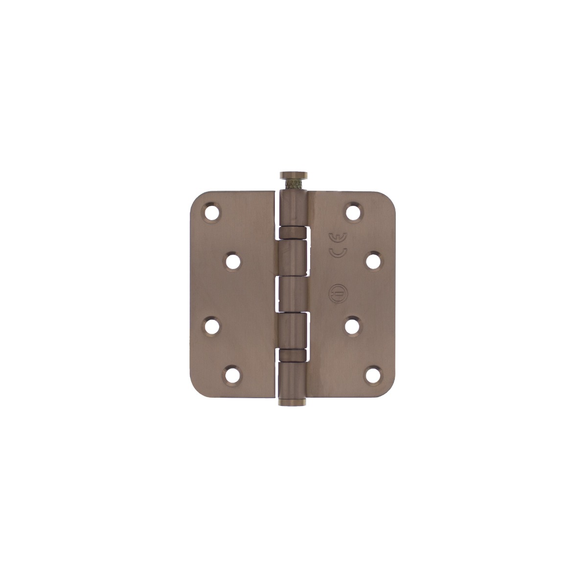 Intersteel Kogellagerscharnier afgerond 3,5" (89x89x2,5mm) CE inclusief schroeven PVD brons