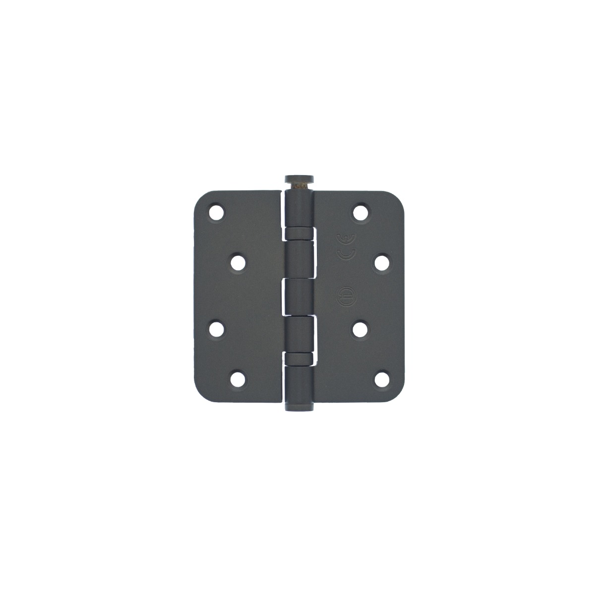 Intersteel Kogellagerscharnier afgerond 3,5" (89x89x2,5mm) CE inclusief schroeven donker brons