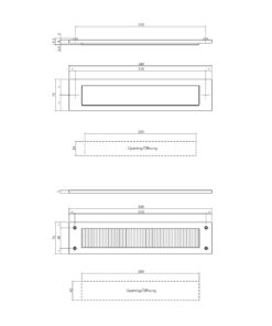 Intersteel Set briefplaat en tochtwering rechthoekig PVD messing getrommeld 3 Intersteel Set briefplaat en tochtwering rechthoekig PVD messing getrommeld - Afbeelding 2