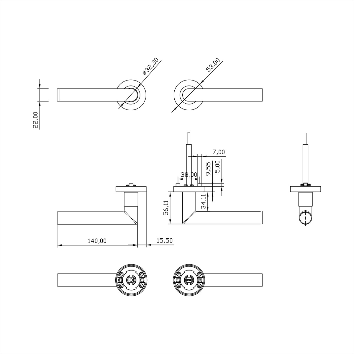 Intersteel Deurkruk Sicura zonder blokkeer mechanisme op rozet verdekt ø53x10mm met nokken zwart 2 Intersteel Deurkruk Sicura zonder blokkeer mechanisme op rozet verdekt ø53x10mm met nokken zwart - Afbeelding 2