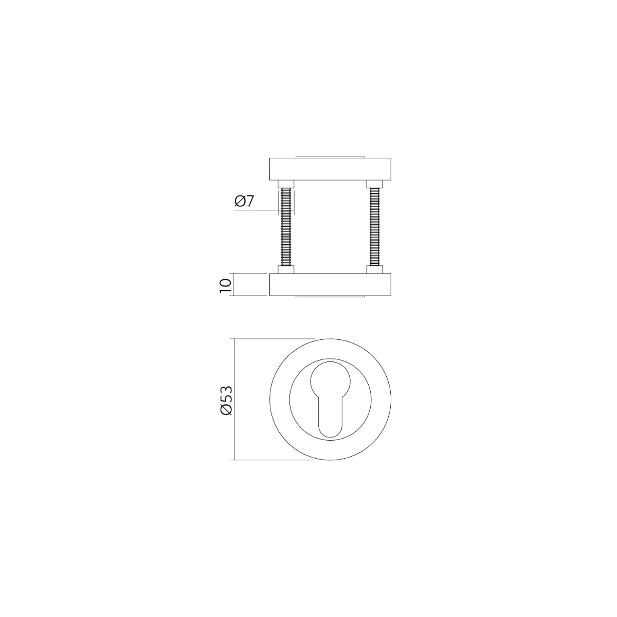 Intersteel Cilinderrozetten verdekt ø53x10mm met nokken zwart 2 Intersteel Cilinderrozetten verdekt ø53x10mm met nokken zwart - Afbeelding 2