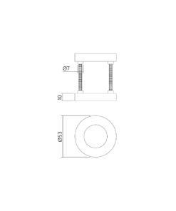 Intersteel Afdekrozetten verdekt ø53x10mm met nokken zwart - Afbeelding 2