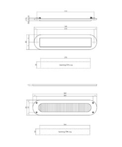 Intersteel Set briefplaat en tochtwering ovaal structuur zwart 3 Intersteel Set briefplaat en tochtwering ovaal structuur zwart - Afbeelding 2
