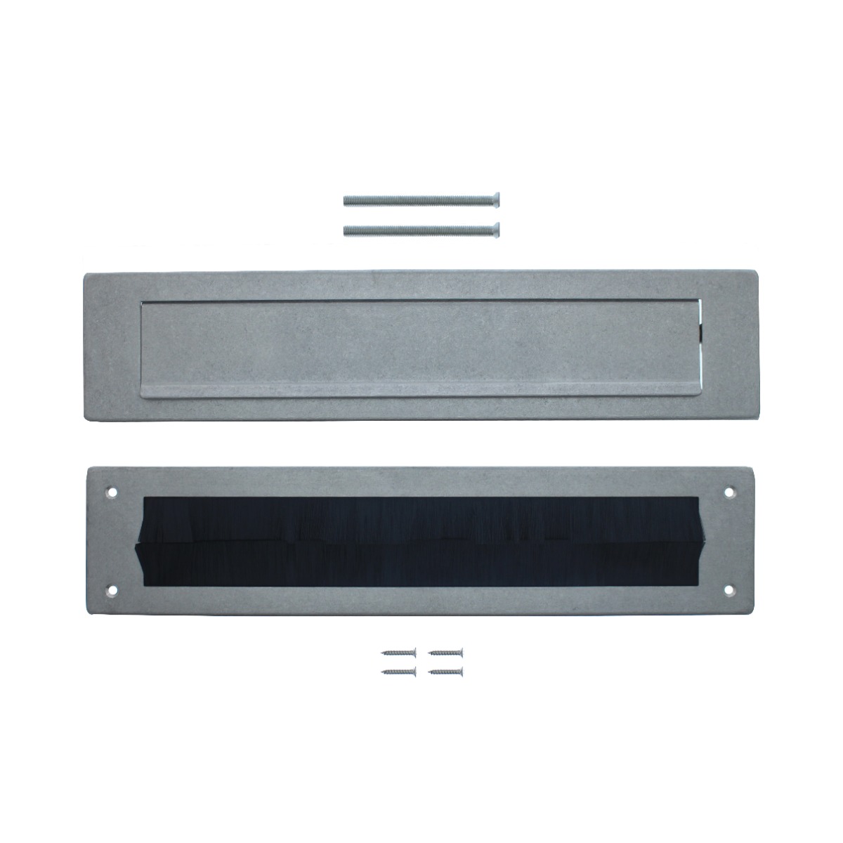 Intersteel Set briefplaat en tochtwering rechthoekig rvs getrommeld