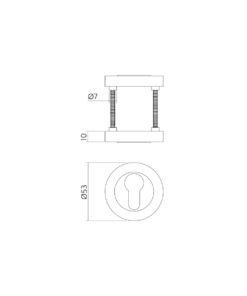 Intersteel Cilinderrozetten verdekt ø53x10mm met nokken rvs 3 Intersteel Cilinderrozetten verdekt ø53x10mm met nokken rvs - Afbeelding 2