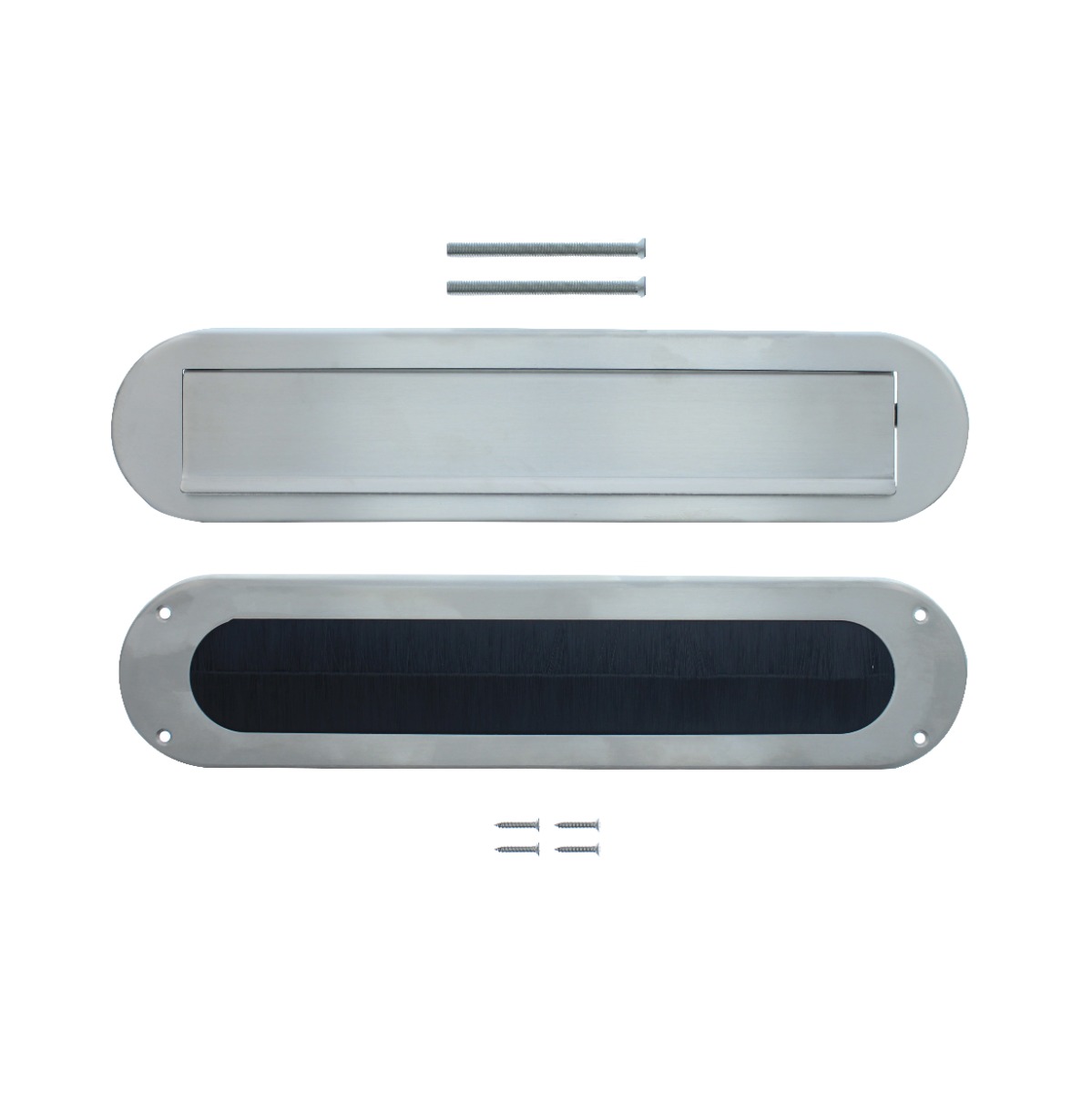 Intersteel Set briefplaat en tochtwering ovaal rvs