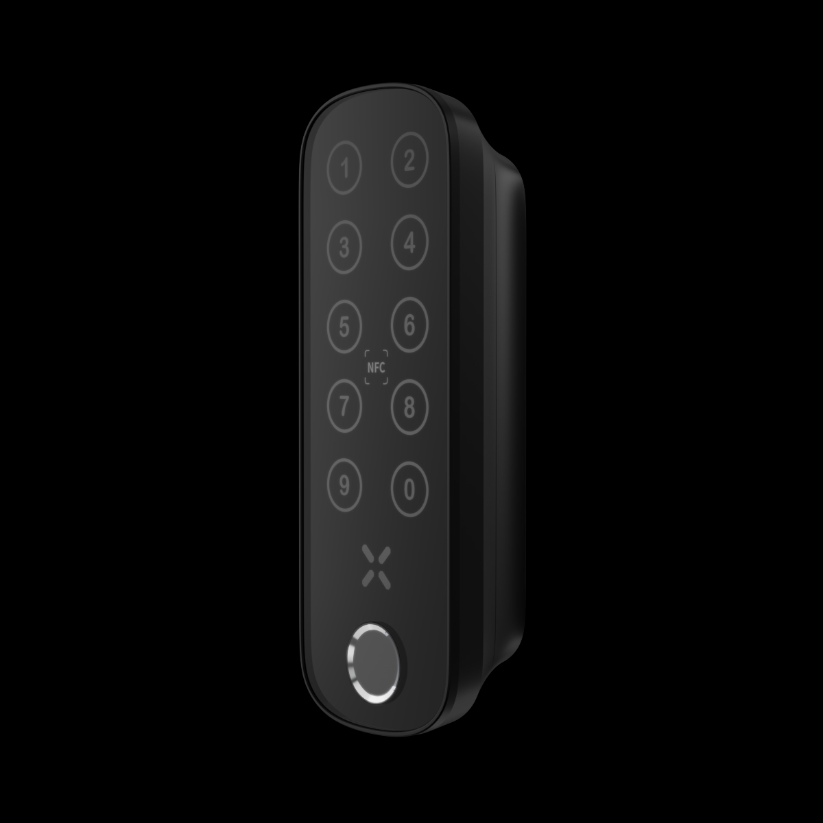 Intersteel Black X codepaneel met vingerprint ovaal 138x42mm zwart